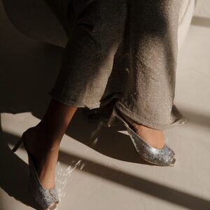 Dolce Vita Silver Peep-Toe Heels